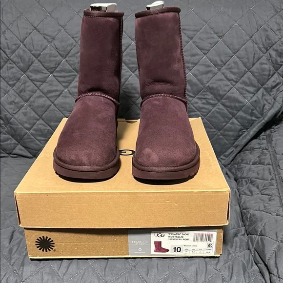 UGG | Shoes | Ugg Classic Short Boots In Deep Plum | Poshmark display picture 2
